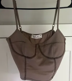 Brown Bustier Crop Top Size M thumbnail 1