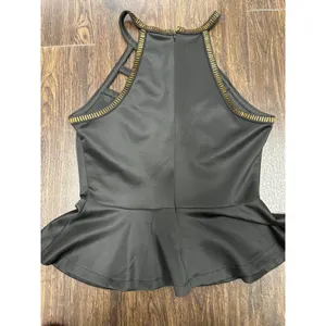 VINTAGE GLAM Beaded Peplum‎ Halter Top thumbnail 5