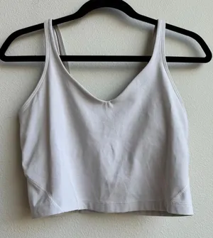 Lululemon Align Tank White Linen Cropped Strappy Nulu Fabric Size 8 A / B Cup thumbnail 1