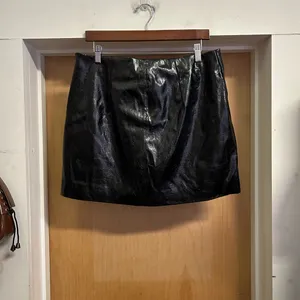 Scoop Faux Leather Black Mini Skirt with Lining - size 14 thumbnail 3