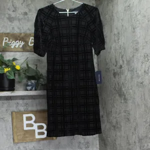 NWT Tommy Hilfiger Womens Burnout Velvet Plaid Dress A1IK2KLA Black 6 thumbnail 5