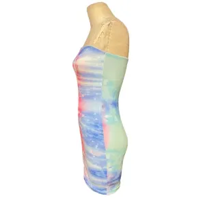 Superdown Morgan‎ Strapless Mini Dress Blue Pink Tie Dye Size XS thumbnail 5