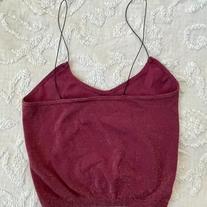 Free people Intimately Glitter Maroon Tank Top thumbnail 2