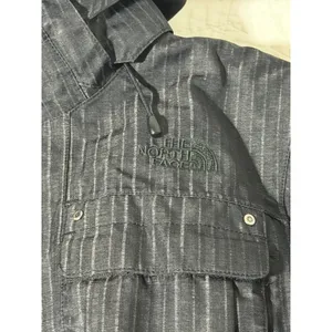 The North Face Womens L/G‎ Insulated Jacket Gray Pinstripe Hooded Zip Up thumbnail 8