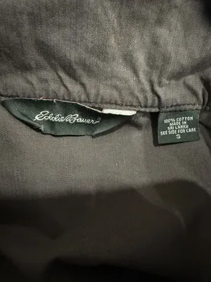 Eddie Bauer Utility Jacket Womens Small Green Mock Neck Long Sleeves 100% Cotton thumbnail 7
