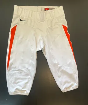 Nike Men’s White and Orange Padded Football Pants ( Large) thumbnail 1