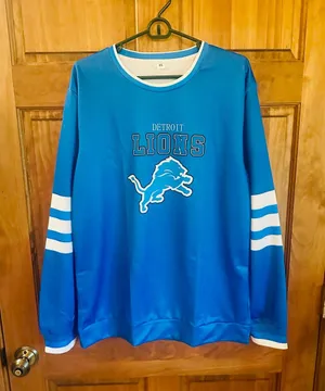 Detroit Lions Long Sleeve Crewneck Sweatshirt - Blue Size XL thumbnail 1