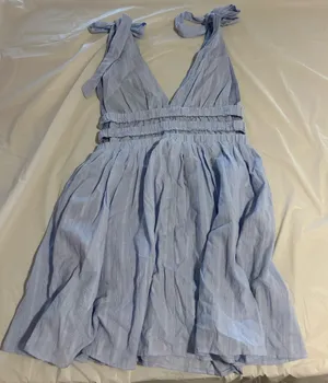 Blue Tie Strap Dress Size L thumbnail 3