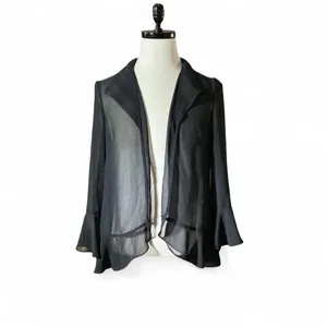 Lily Black Sheer Chiffon Ruffle Layered‎ Dress Set 2 Piece Set Grunge Fairycore thumbnail 3