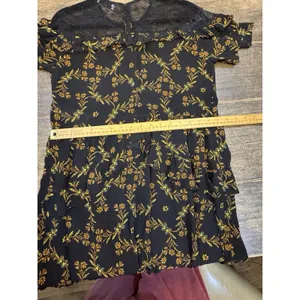 Sandro Alderic mini dress Black Lace Size 40 US 8 Whimsy Goth Ruffle Layer thumbnail 12