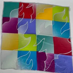 Vintage Marja Kurki‎ Colorful Geometric Silk Scarf thumbnail 1