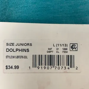 NFL Women Juniors Size Large Miami Dolphins Football Pullover‎ Hoodie NWT thumbnail 8