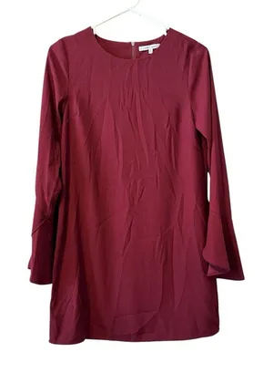 Naked Zebra Burgundy Dress Style# MD110145 Size Small Flare Sleeves‎ Modern Boho thumbnail 1