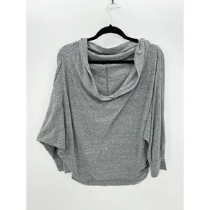 Free People‎ Charcoal Gray Sequoia Top Off Shoulder Loose Fit Shirt Women Small thumbnail 2