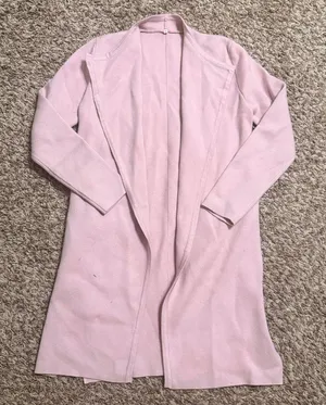 Pocketed pink long cardigan size thumbnail 1