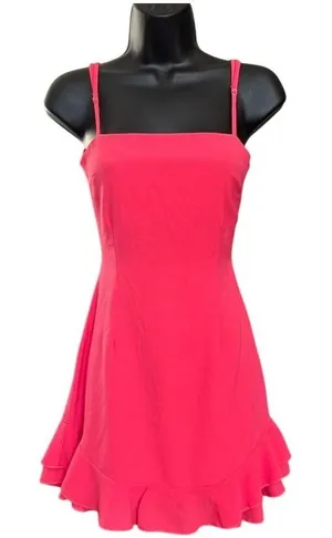 Lucy in the Sky Aubrey Ruffle Dress in Red Coral Sz S Open Back Mini‎ Preppy thumbnail 1