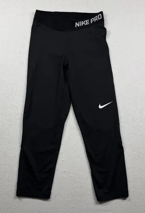 Nike Pro Cropped Leggings Women’s XS Black Compression Athletic Tights thumbnail 1