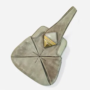Botkier Grey Leather Looped Small Wristlet Bag RARE Origami Style thumbnail 2