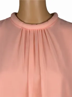 COS Blush Pink Sheer Chiffon Layered Sleeveless Midi Dress Size 12 thumbnail 3