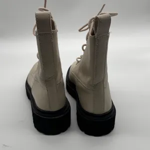 Madewell The Bradley Combat Boot Bone Leather Black Lug Sole Womens 7.5 thumbnail 5