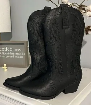 True Craft Cowboy Western Black Boots New thumbnail 6