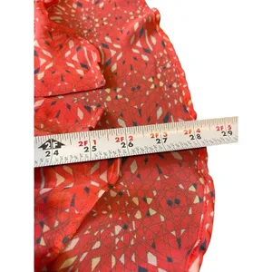 Free People Bright Red/Pink Boho Slouchy Sheer Hi Low Button Up Top S thumbnail 12