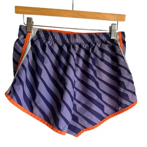Nike Dri-FIT Tempo Running Shorts Purple Zebra Print Orange Trim Women's M thumbnail 2