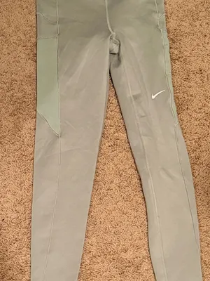 Nike Pro Therma Fit Sage‎ Green Performance Leggings with Side Panel thumbnail 1