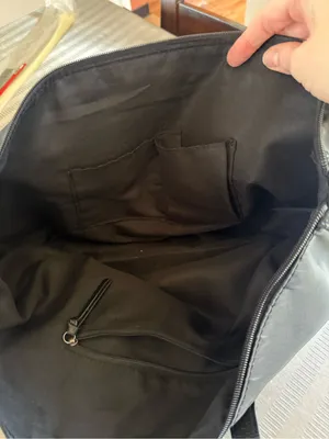 Botkier New York Bond Black Nylon Tote Bag Leather Trim Side Zip Detail thumbnail 5