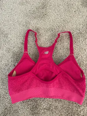 New Balance Pink Sports Bra Racerback thumbnail 3