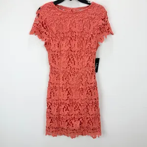 Lulus Paramour Coral Orange Lace Backless Bodycon Dress Party Medium NWT thumbnail 6