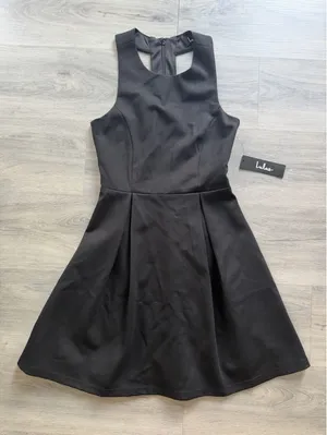 Lulus Womens Dress XS Black Fit & Flare Mini Party cocktail Formal Sleeveless thumbnail 1