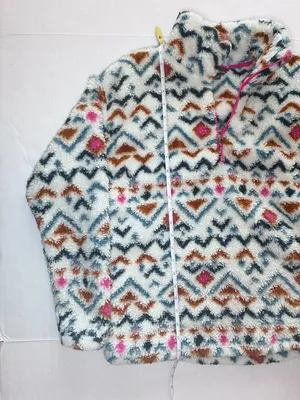 Eddie Bauer Plush Sherpa Fleece Quarter Zip Pullover - Medium - Geometric Print thumbnail 4