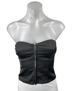 Abercrombie & Fitch Black Strapless Sleeveless Hook Corset Bustier Top Size XS thumbnail 1