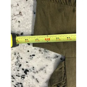 Women’s Olive Green Midi dress Sz Medium pockets Prairie Cottagecore Boho Ruffle thumbnail 6