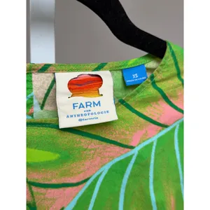 Farm Rio Puff-Sleeve Mini Dress Green Tropical size XS thumbnail 7