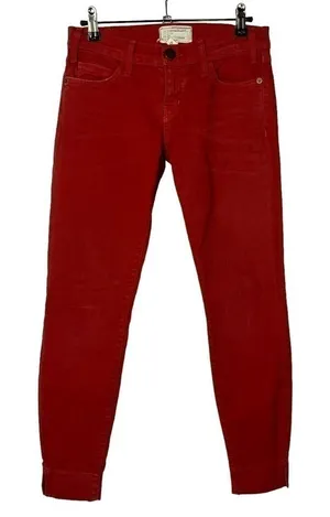 Current/Elliott The Slit Stiletto Paprika Red Orange Low Rise Skinny Jeans‎ 24 thumbnail 1