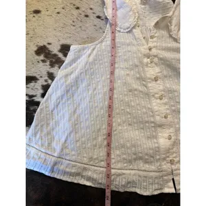 Pilcro White Keira Tank Button Front Peter pan Collar Size Medium thumbnail 6