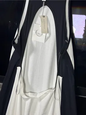 Anthropologie Black and White Contrast Racerback Maxi Dress thumbnail 7
