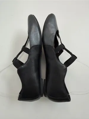 Born Ballet Flats Leather T Strap Dark Academia WhimsiGoth Metallic Grey Black thumbnail 6