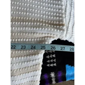 Time & Tru White/Tan Striped Chunky Knit‎ Short Sleeve Sweater Size XL/2XL thumbnail 6