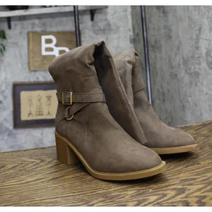 NEW Style & Co. Womens Uticaa Belt Heel Boots Dark Taupe Microsuede Brown 7M thumbnail 6