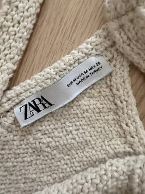 ZARA Cream Knit Cropped Tank Top thumbnail 2