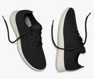 Allbirds Womens Wool Runners Lace Up Running Sneakers True Black‎ Gray Sole Sz 7 thumbnail 1