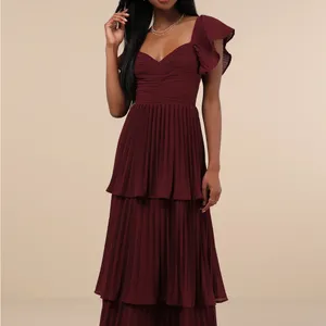 Lulu's Deep Burgundy Maxi Dress thumbnail 4