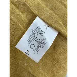 Poema Yellow Lace Floral Off Should Tunic Top Mini Dress Layered Women Small/Med thumbnail 7