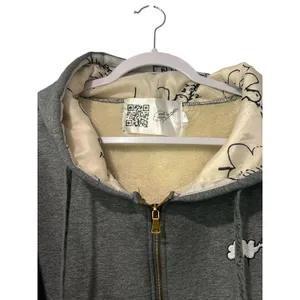 SLEEP SHEEP Plaine Hoodie Gray Sherpa Lined Full Zip Jacket M Streetwear Casual thumbnail 2