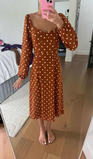 NWT Forever 21 Polka Dot Midi Dress thumbnail 1