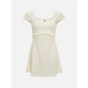 Frankies Bikinis x Sydney Sweeney Rue Pointelle Mini Dress Vanilla Ivory thumbnail 2