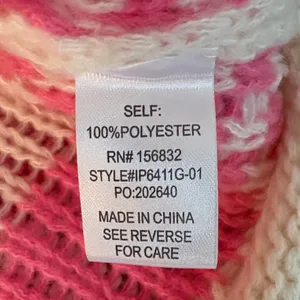 BiBi Pink and Cream Checkered Chunky Sweater Size M thumbnail 7